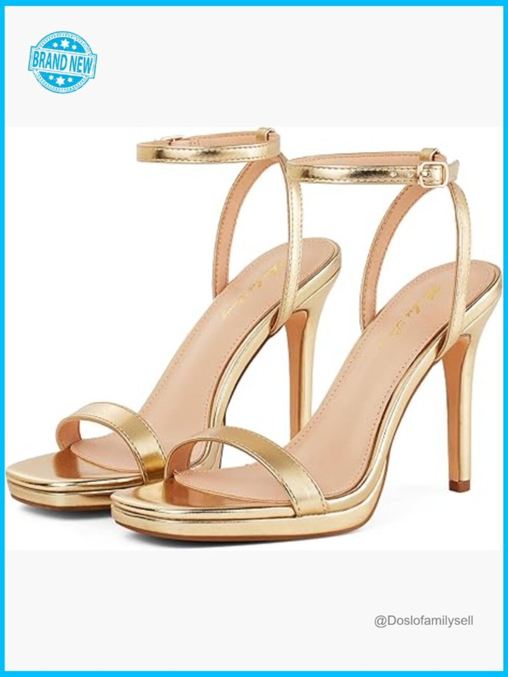 Stilettos Heeled Sandals Square Open Toe Strappy Sexy High Heels Ankle Strap